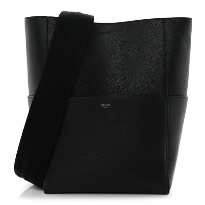 Celine Soft Grained Calfskin Sangle Bucket Bag Black 1 of 11