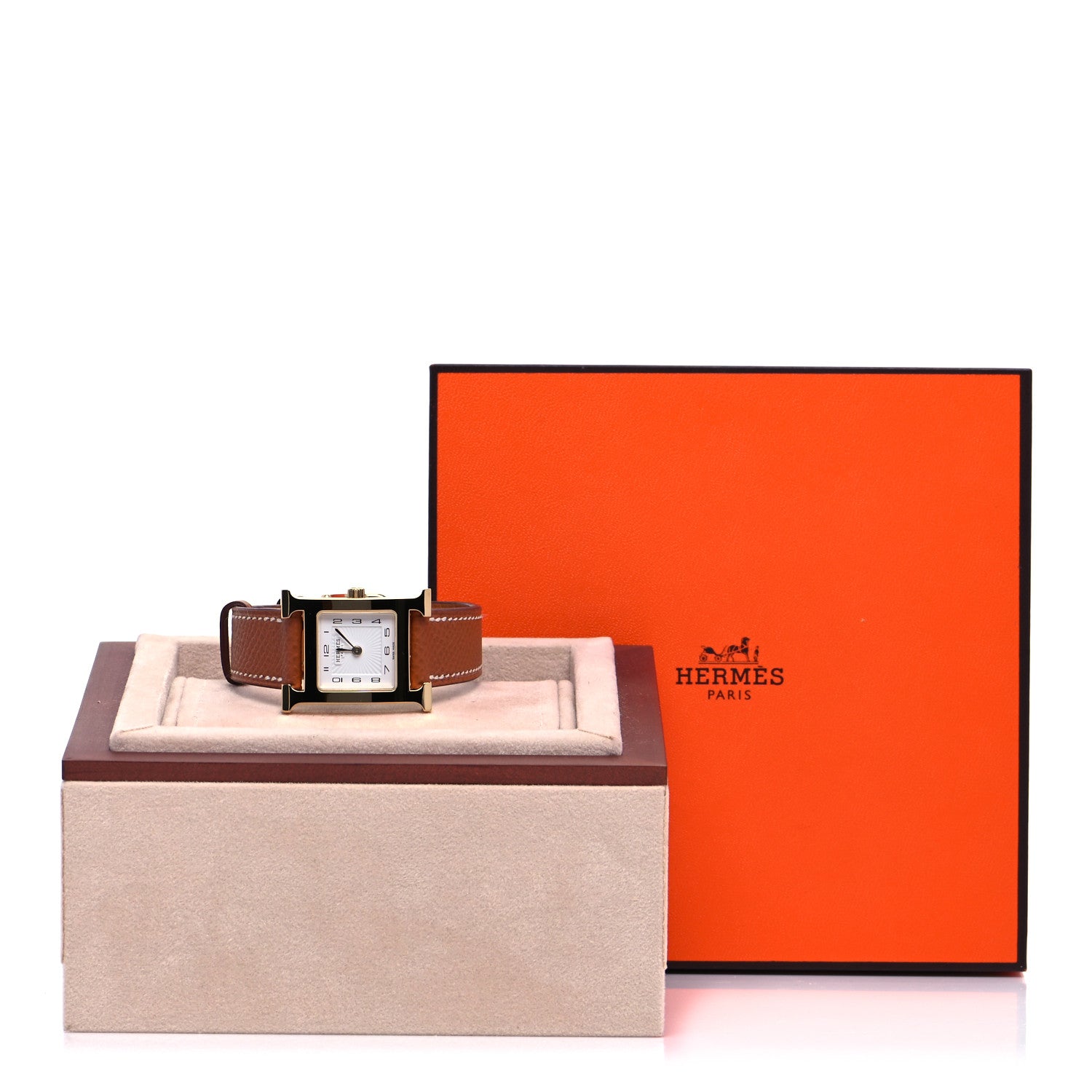 Hermes Stainless Steel Epsom 21mm Heure H Hour Quartz Watch Gold 5 of 5