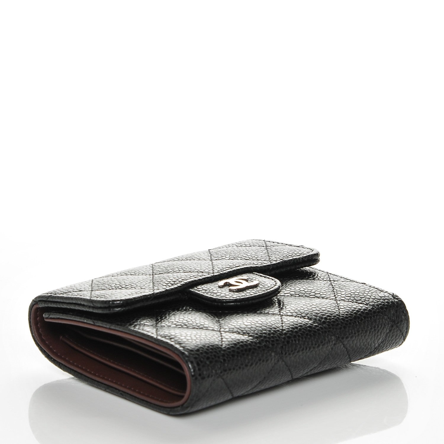 Chanel Caviar Quilted Compact Flap Wallet Black 4 of 8