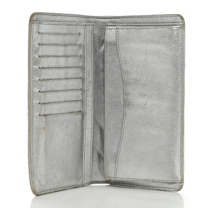 Chanel Metallic Lambskin Quilted Yen Wallet Silver 5 of 14
