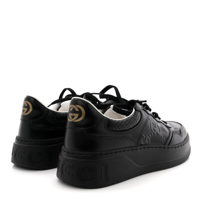Gucci Calfskin GG Tennis Embossed Perforated Mens Interlocking G 55mm Sneakers 9 Black 4 of 9
