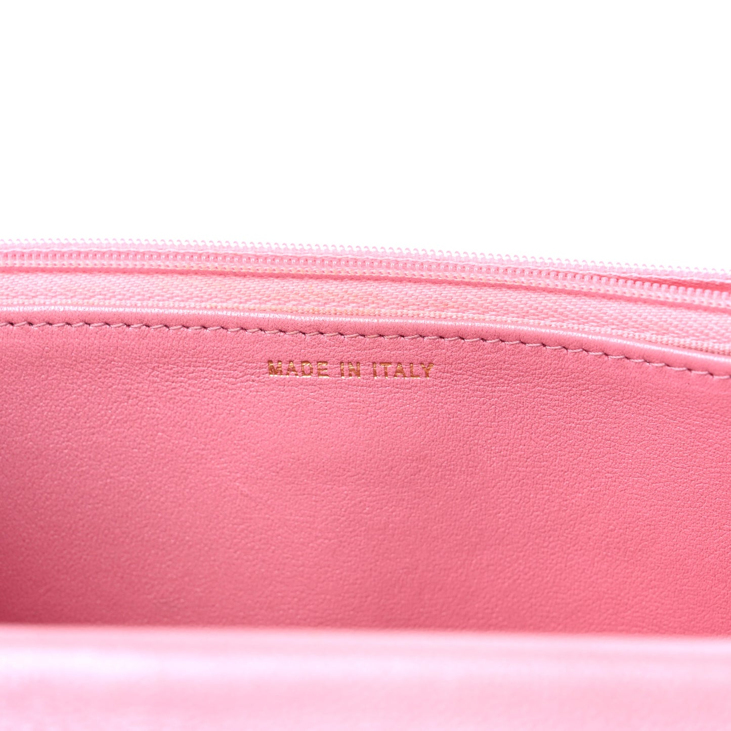 Cloudy Pearly Goatskin Quilted Wallet on Chain WOC Light Pink