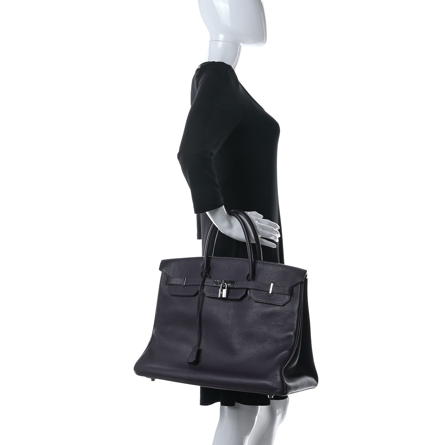 Hermes Taurillon Clemence Birkin 40 Raisin 2 of 46