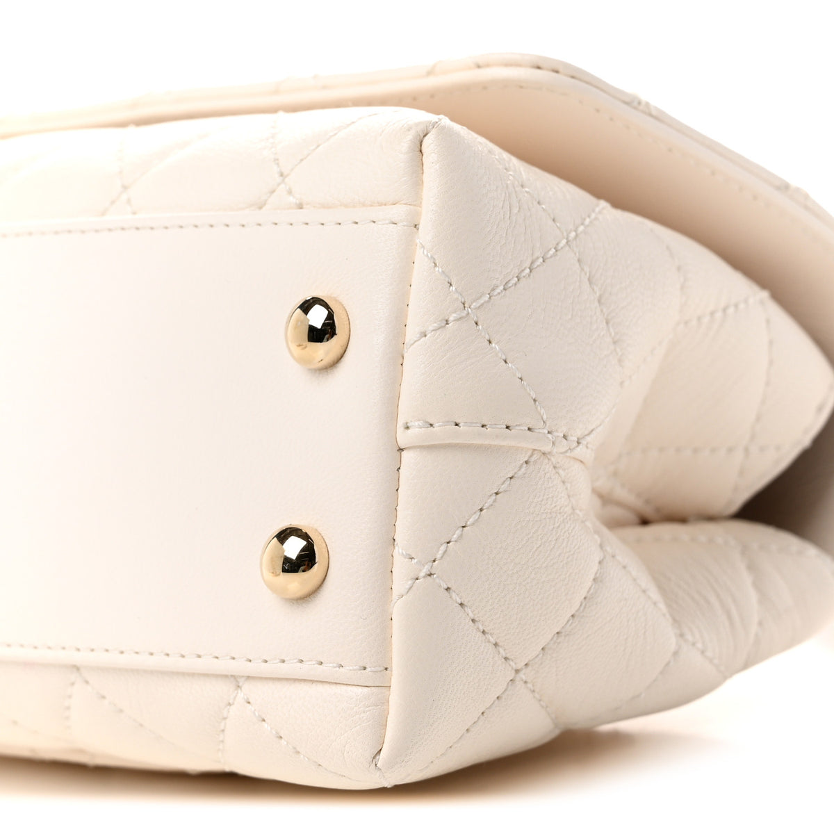Chanel Goatskin Quilted Extra Mini Rainbow Coco Handle Flap White 10 of 10
