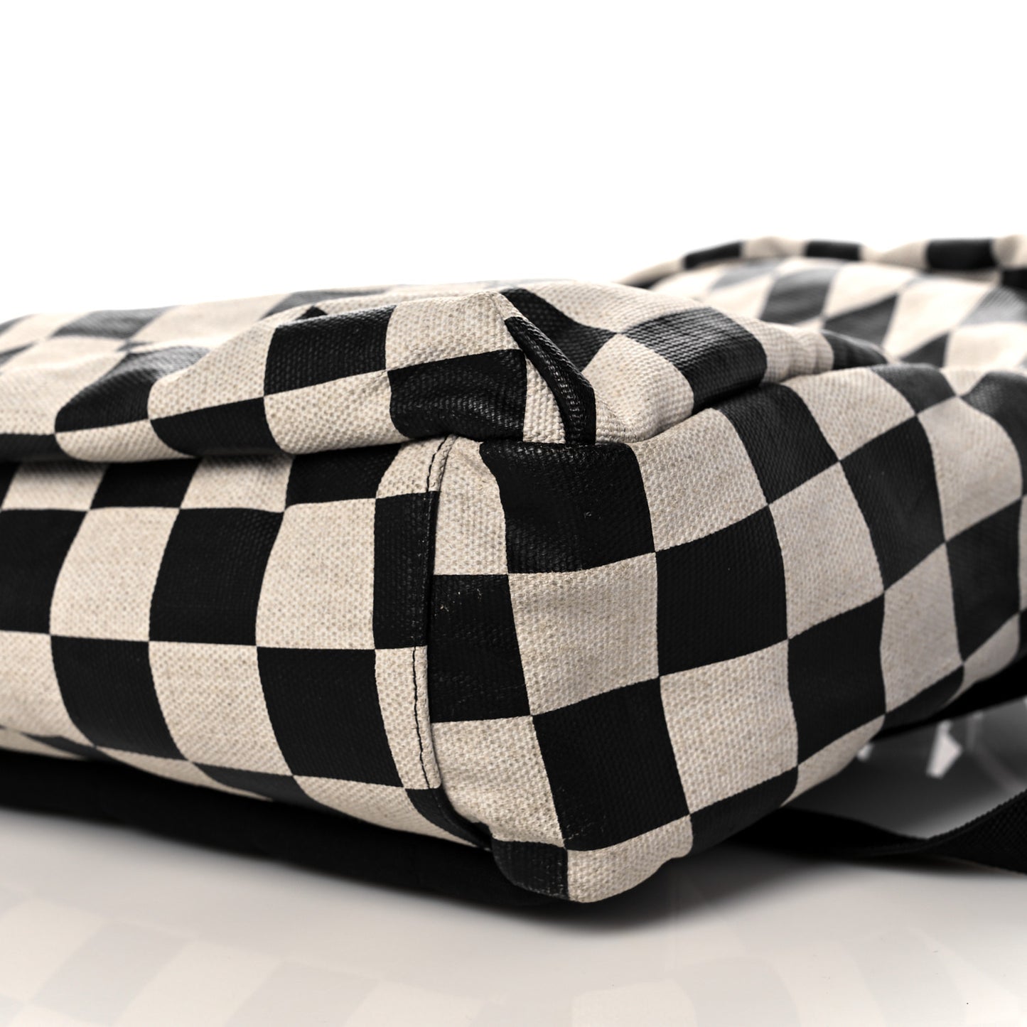 Calfskin Checked Print Nuxx Backpack Black White