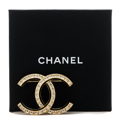 Chanel Baguette Crystal CC Brooch Black Gold 4 of 4