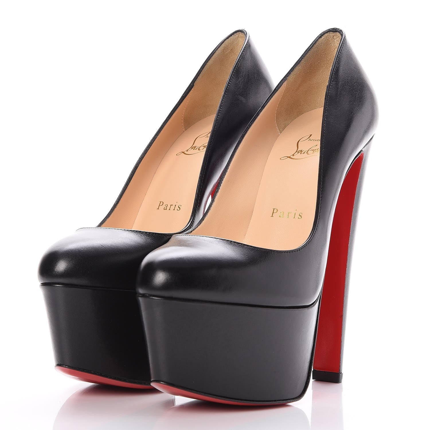 Christian Louboutin Shiny Calfskin Alta Vicky 160 Pumps 38 Black 3 of 8