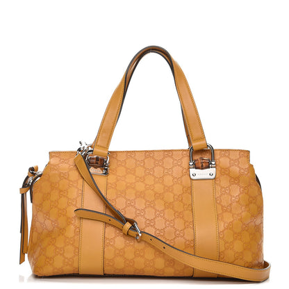 Gucci Guccissima Medium Bamboo Bar Tote Yellow 1 of 8