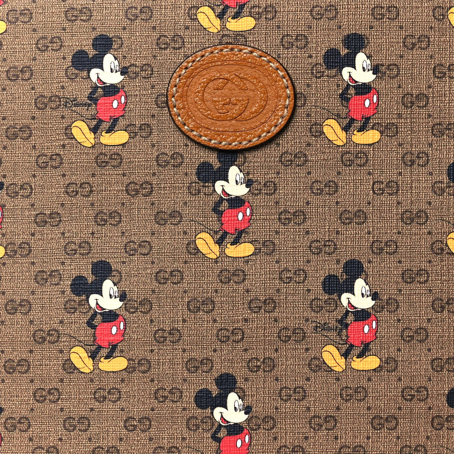 X DISNEY Mini Vintage GG Supreme Monogram Mickey Mouse Small Dome Backpack Beige Vintage Sun Oil