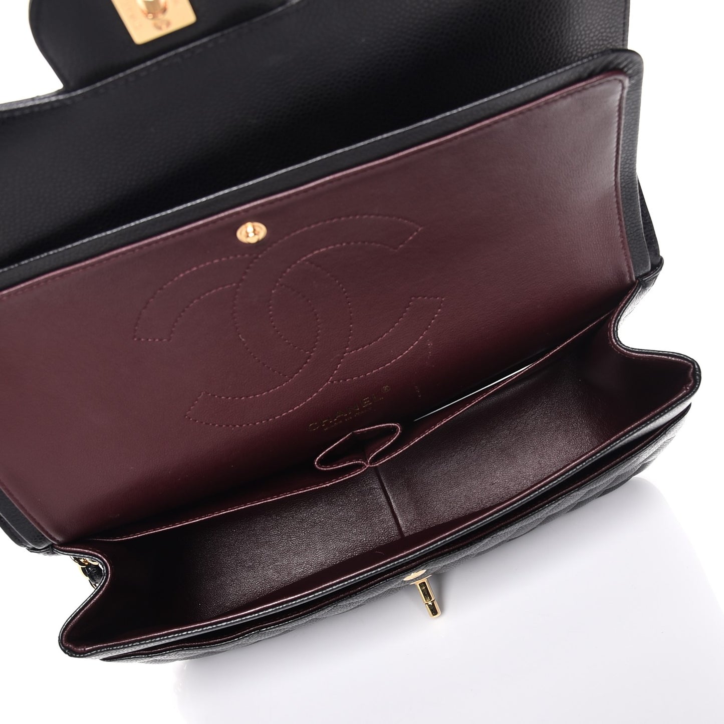 Caviar Quilted Jumbo Double Flap Black