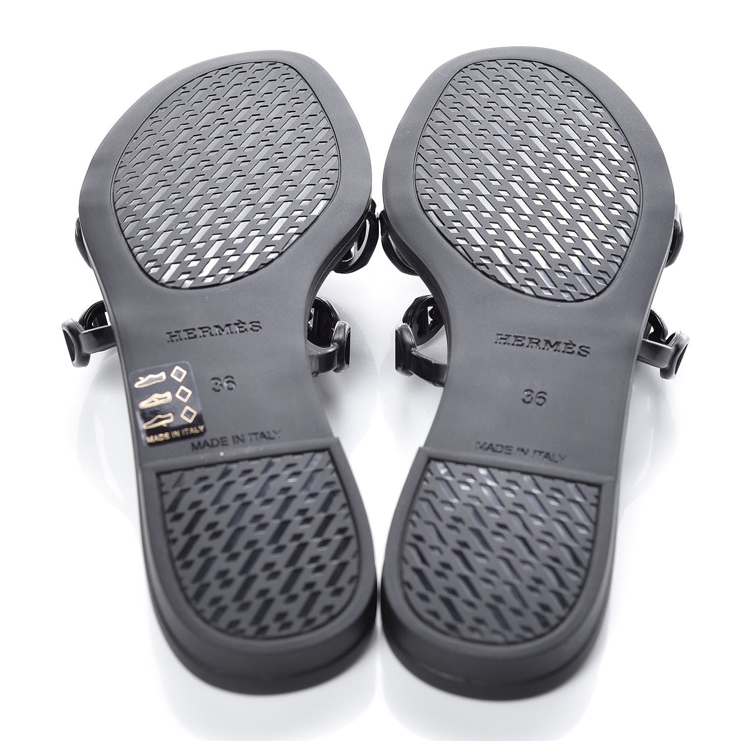 Hermes Rubber Chaine d'Ancre Rivage Sandals 36 Black 7 of 8