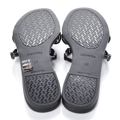 Hermes Rubber Chaine d'Ancre Rivage Sandals 36 Black 7 of 8