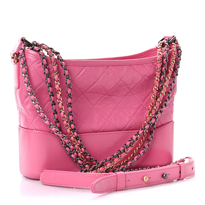 Chanel Aged Calfskin Quilted Medium Gabrielle Hobo Pink 3 of 9