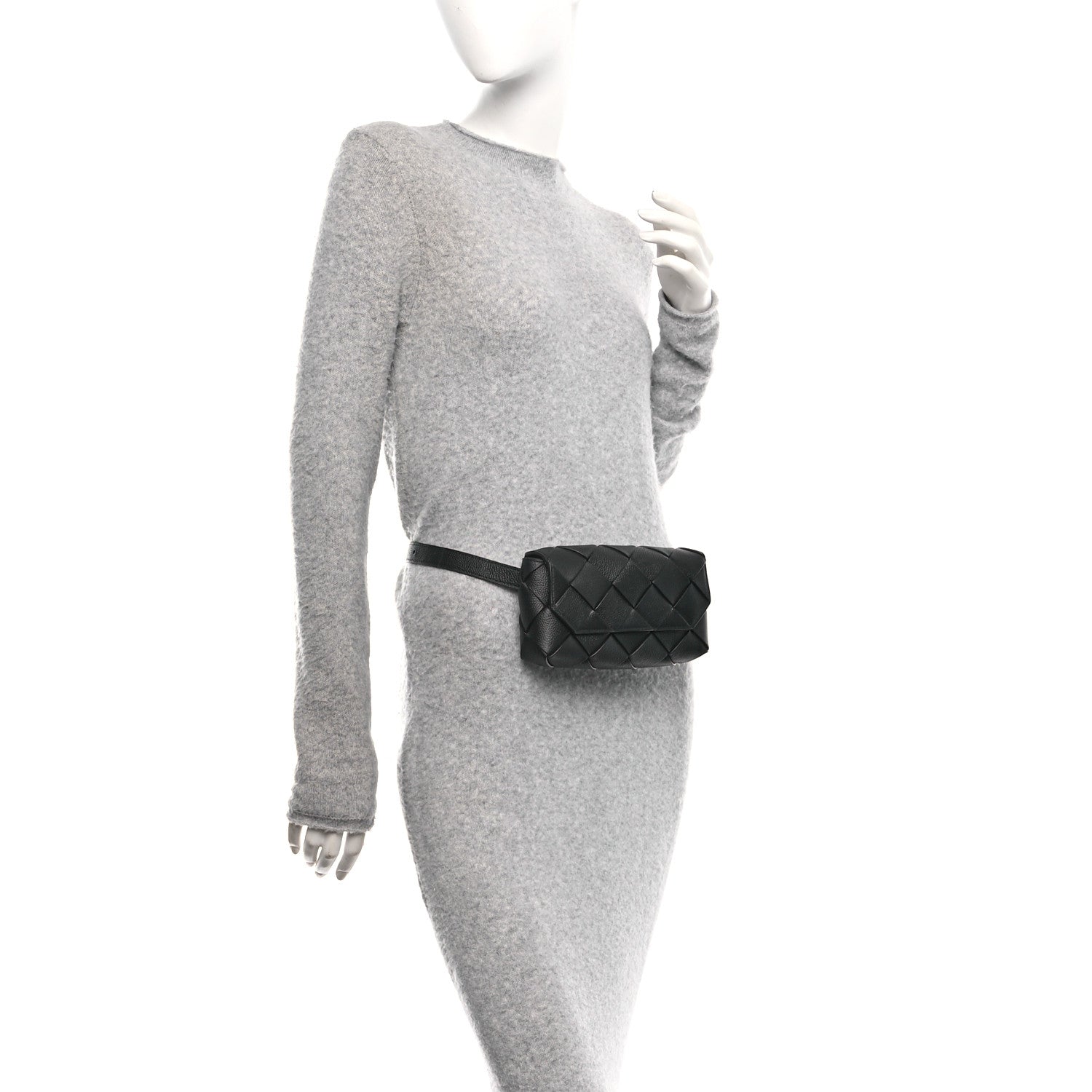 Bottega Veneta Calfskin Intreccio Diago Belt Bag Black 2 of 9