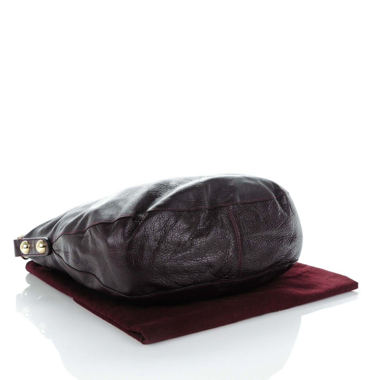 Spongy Pebbled Calfskin Large Daria Hobo Oxblood