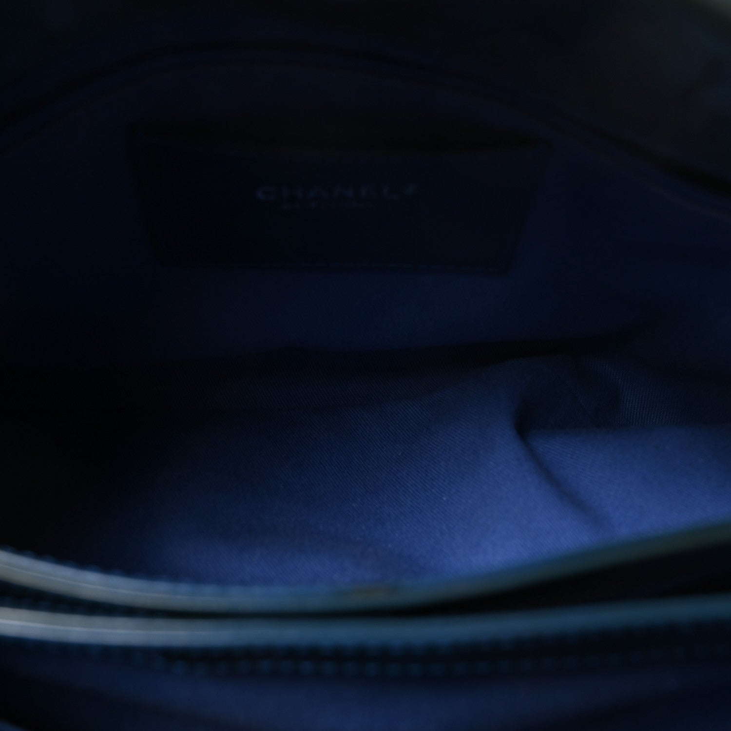Chanel Patent Quilted Large Just Mademoiselle Bowling Bag Dark Blue 5 of 10
