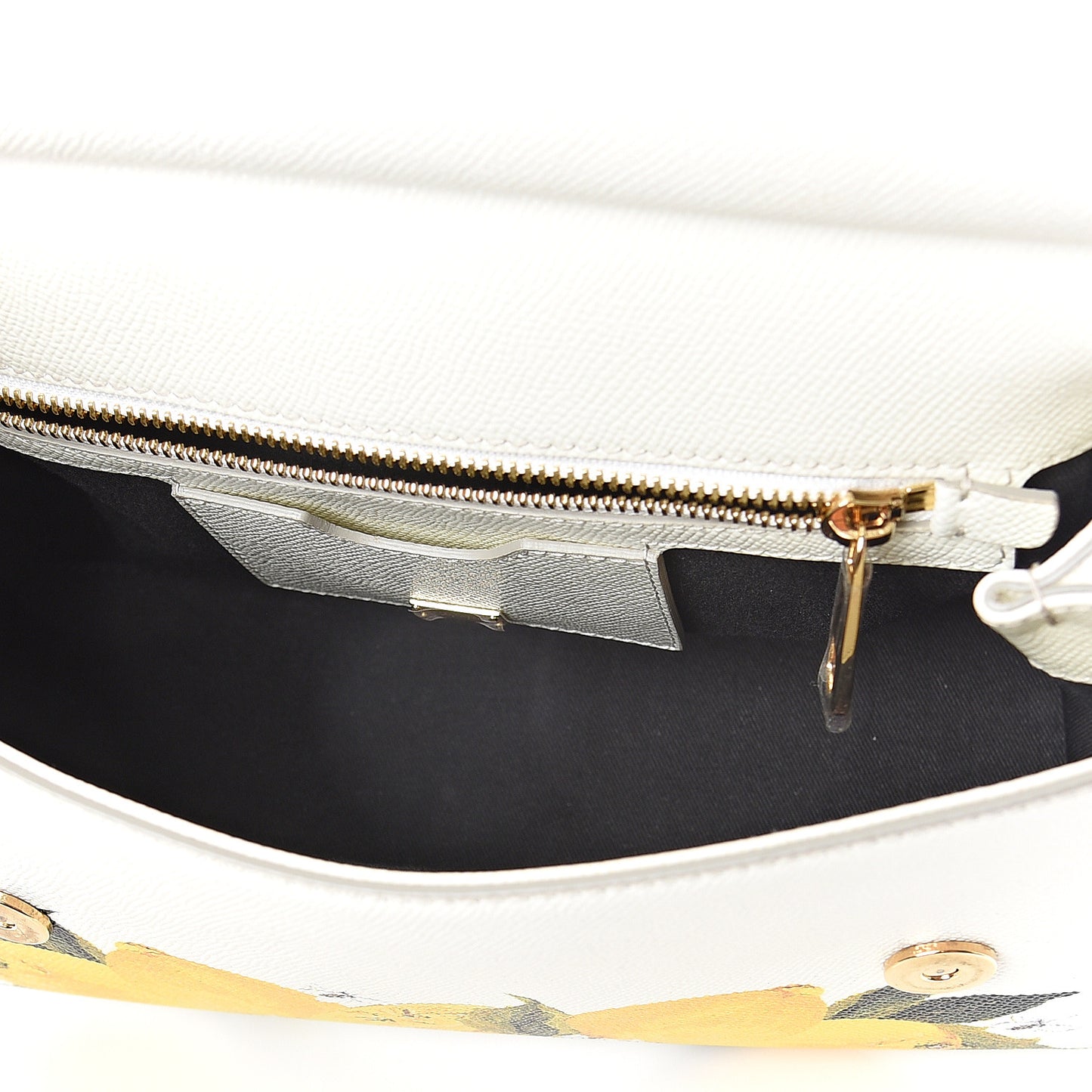 Dauphine Lemon Print Medium Miss Sicily Satchel White