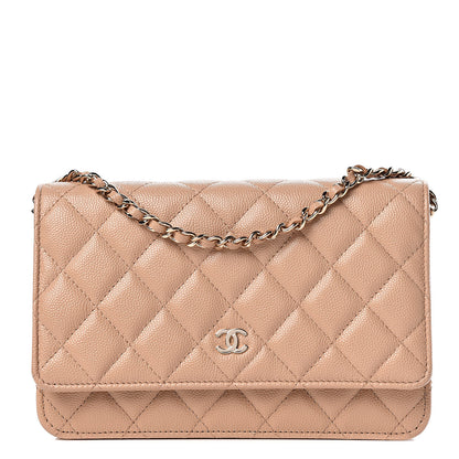 Chanel Caviar Quilted Wallet On Chain WOC Beige 1 of 14