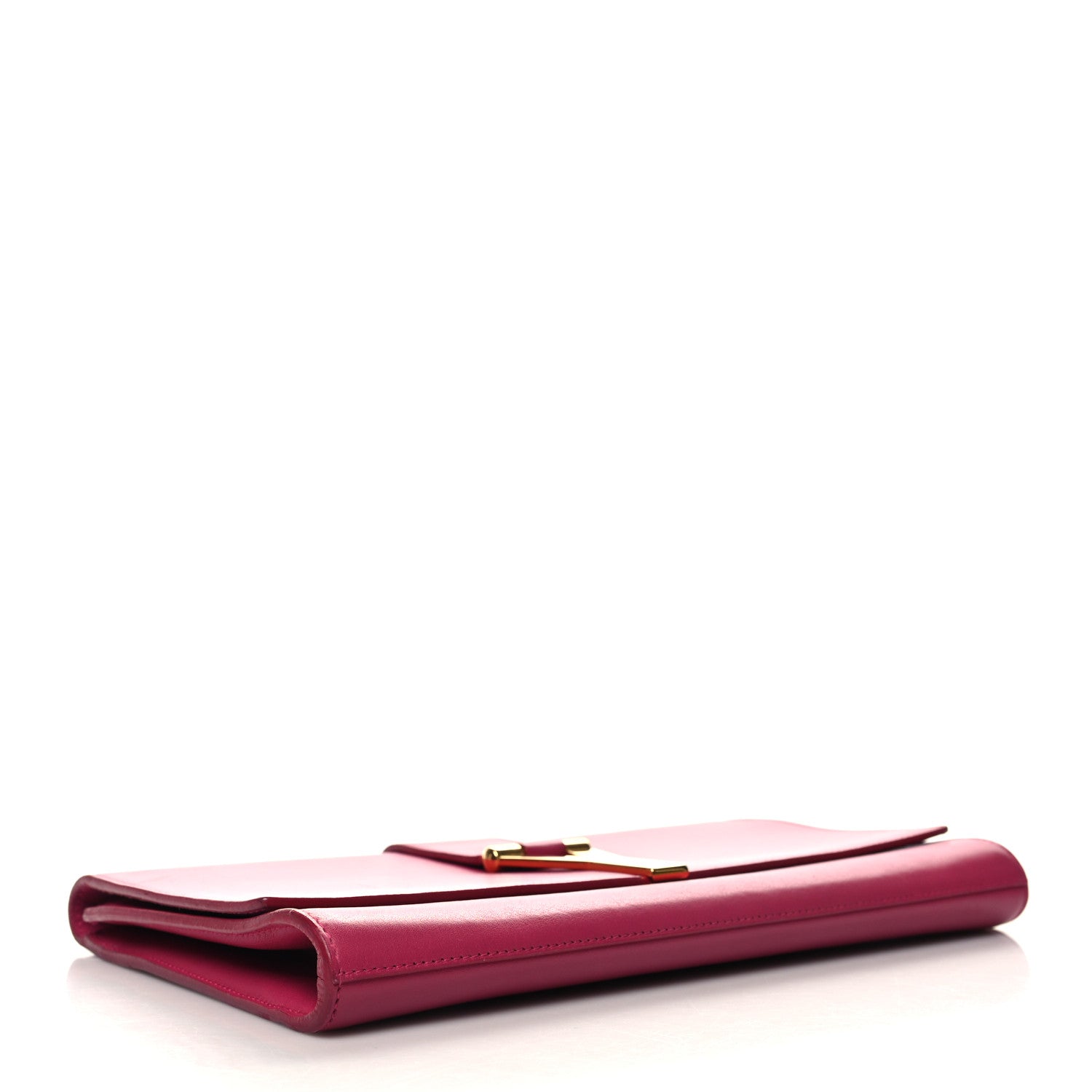Saint Laurent Calfskin Classic Y Ligne Clutch Fuchsia 4 of 12