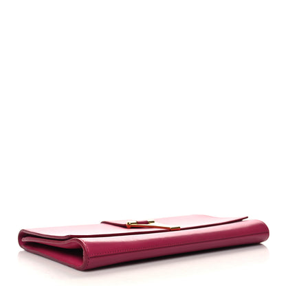 Saint Laurent Calfskin Classic Y Ligne Clutch Fuchsia 4 of 12