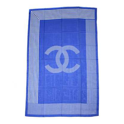 Chanel Cotton Silk CC Scarf Blue 1 of 3