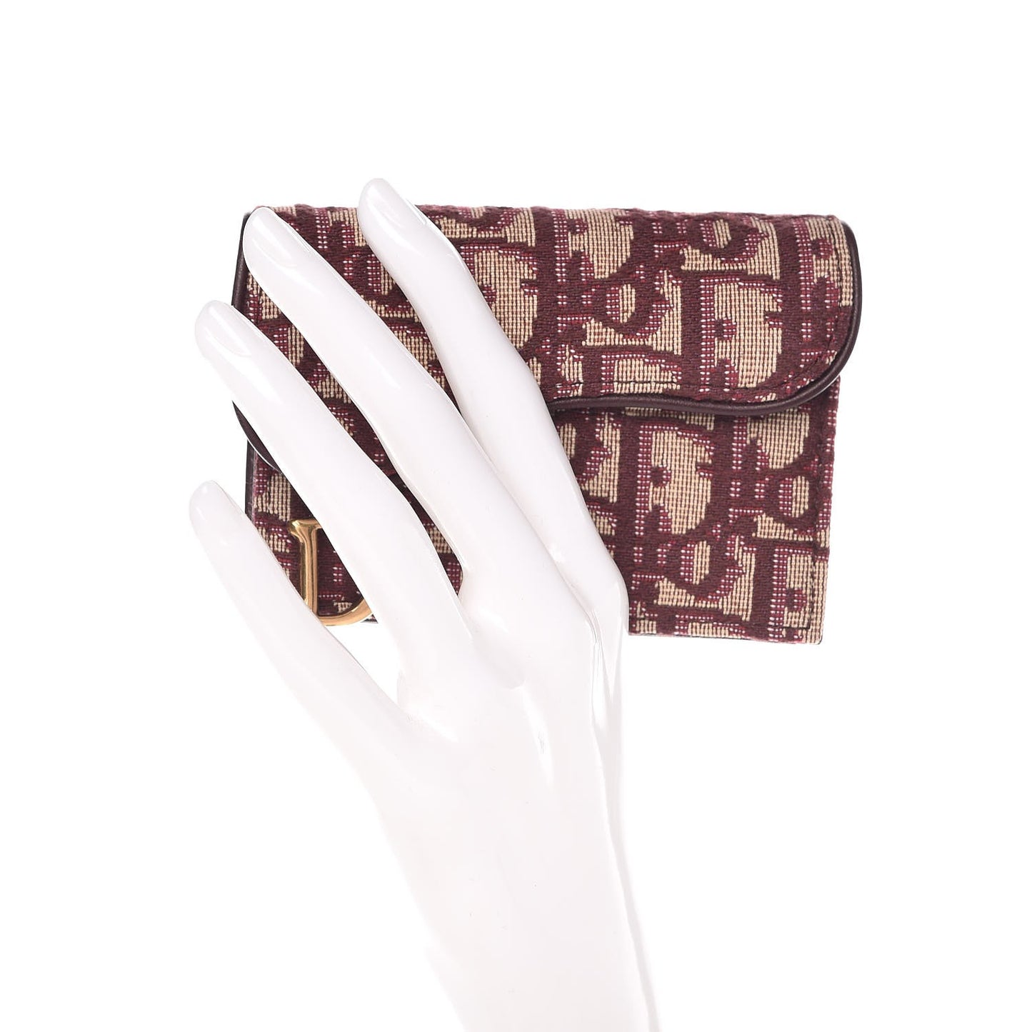 Oblique Saddle Card Holder Bordeaux