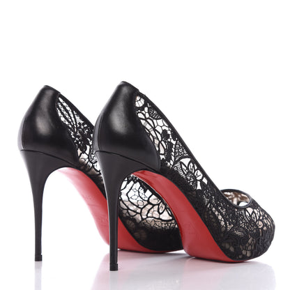 Christian Louboutin Nappa Rete Very Lace 100 Pumps 36.5 Black 4 of 11