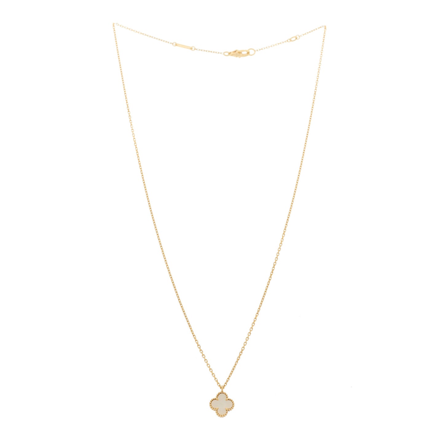 18K Yellow Gold Mother of Pearl Sweet Alhambra Pendant Necklace