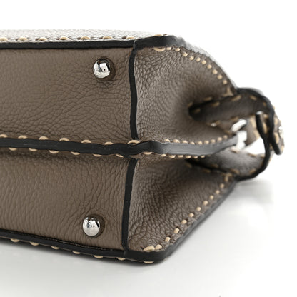 Fendi Vitello Granato Camoscio Selleria Macro Stitchings Small Peekaboo I SEE U Satchel Tartufo 9 of 9