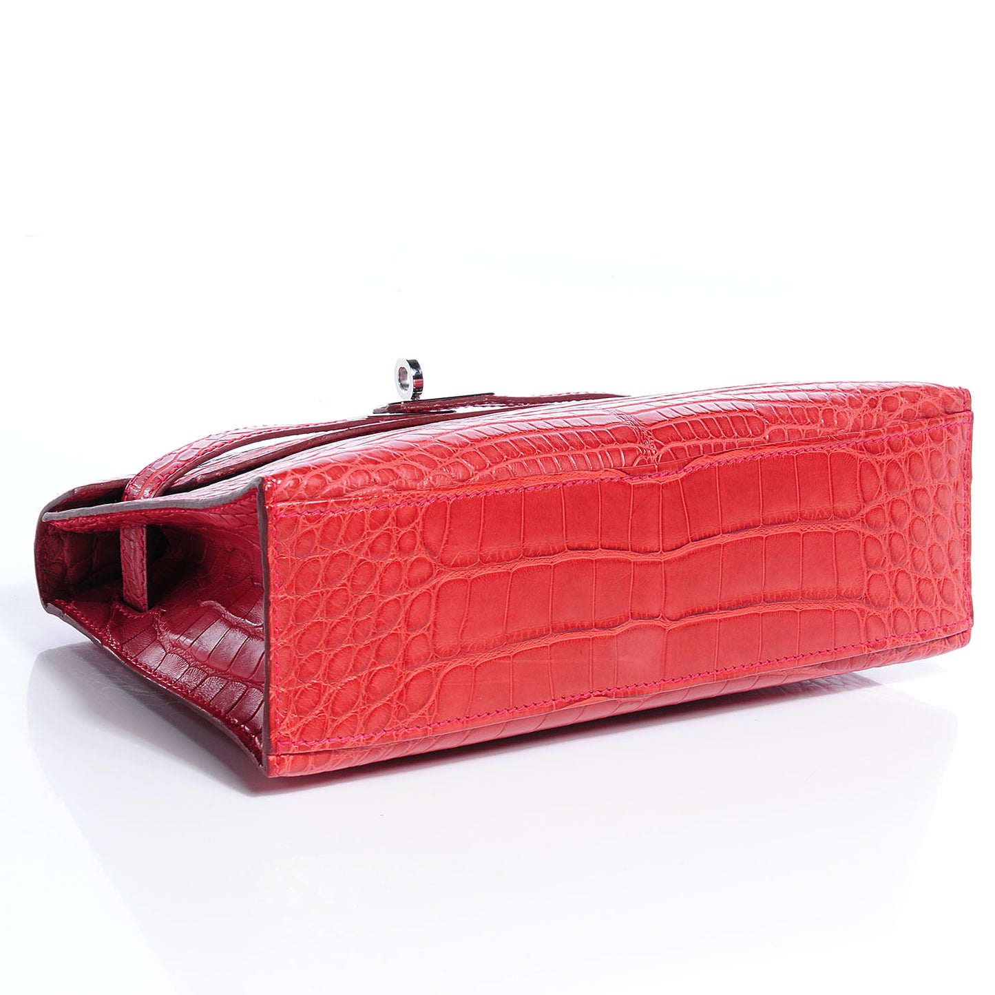Matte Alligator Kelly Pochette Bougainvillea