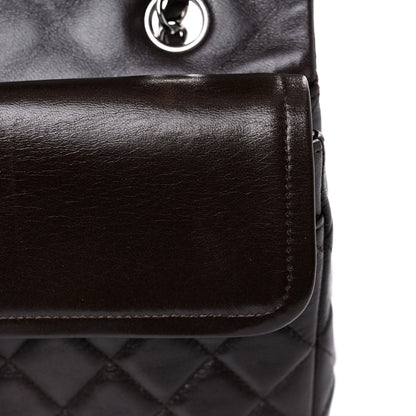 Chanel Lambskin Quilted Medium Double Flap Dark Brown 17 of 18