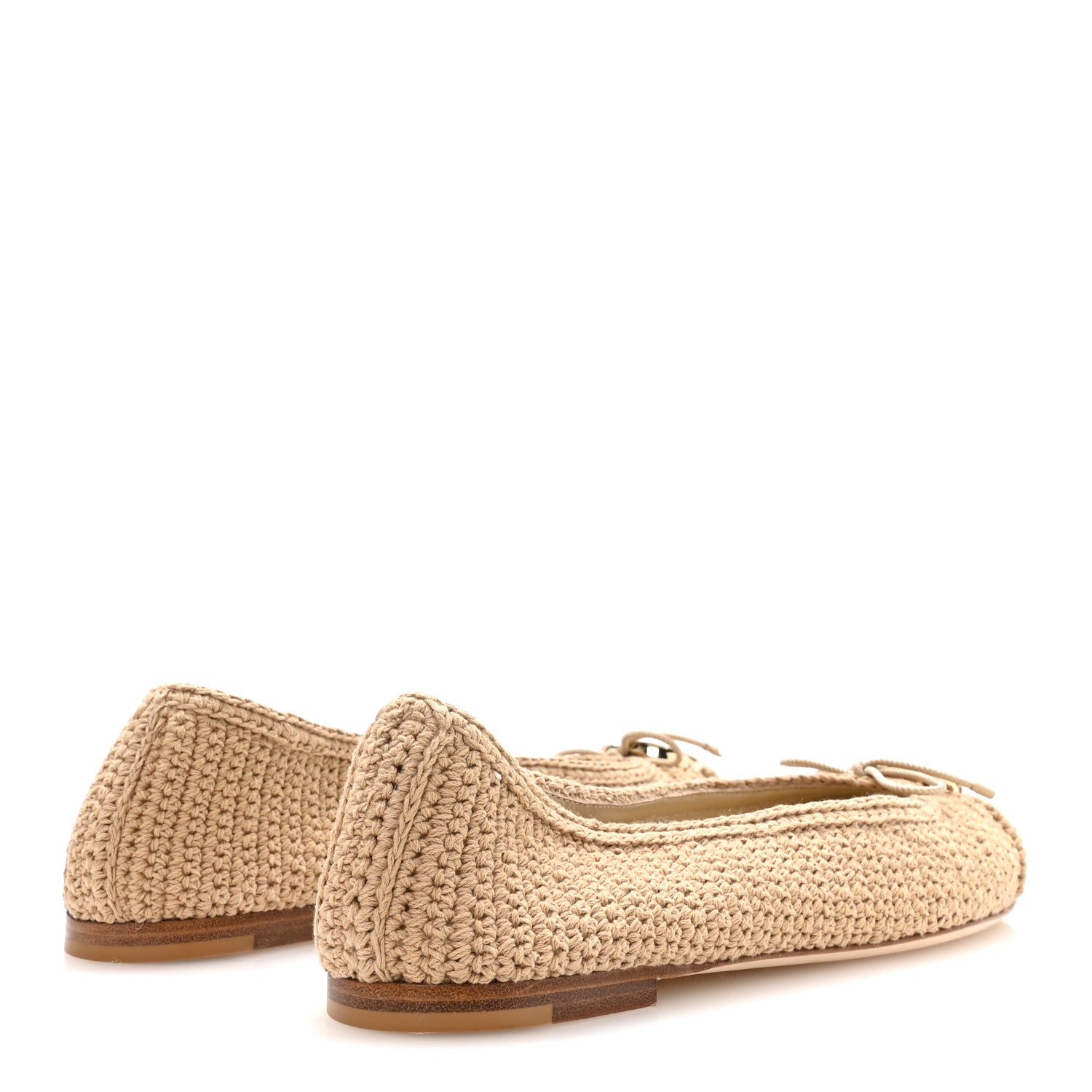 Gucci Cotton Crochet GG Ballet Flats 39.5 Ecru Sandstorm 5 of 8