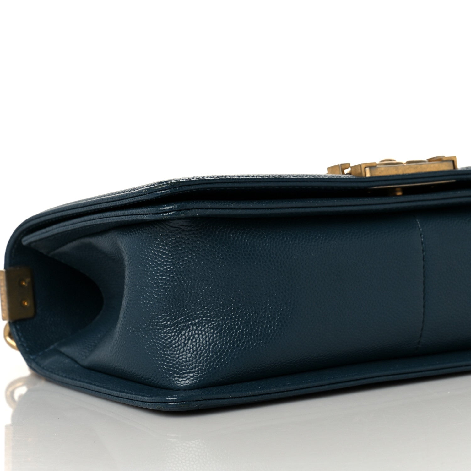 Chanel Caviar Chevron Quilted Medium Boy Flap Blue 8 of 10