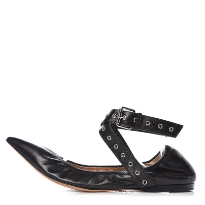 Valentino Garavani Nappa Love Latch Ballerina Flats 36.5 Black 1 of 8