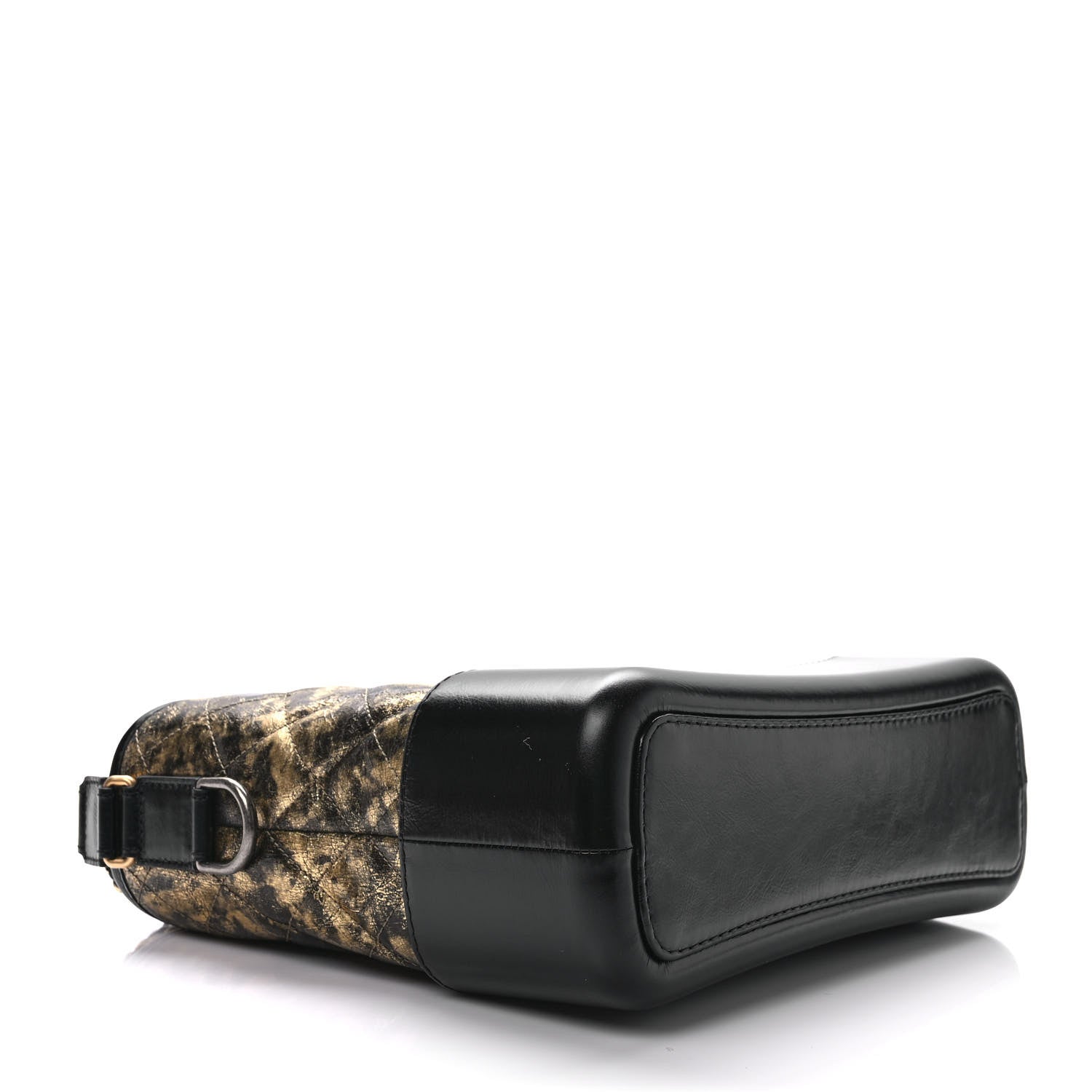 Chanel Metallic Crumpled Goatskin Quilted Medium Gabrielle Hobo Black Gold 4 of 9