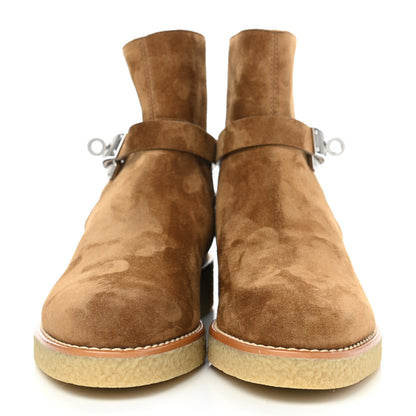 Hermes Velvet Womens Follow Low Boots 35 Brun Fume 2 of 9