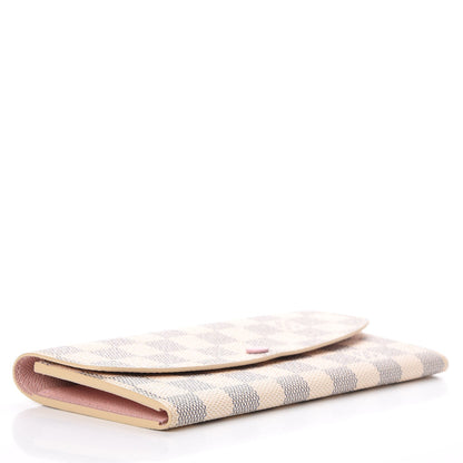 Louis Vuitton Damier Azur Emilie Wallet Rose Ballerine 4 of 7