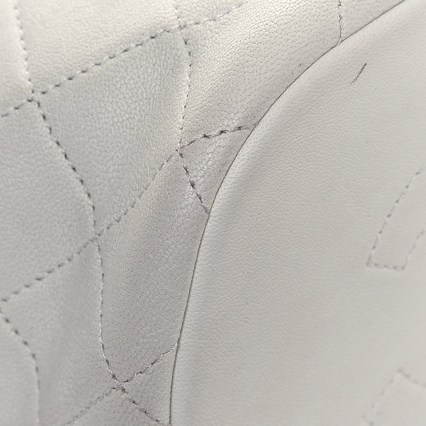 Lambskin Quilted Metallic Bubble Backpack White