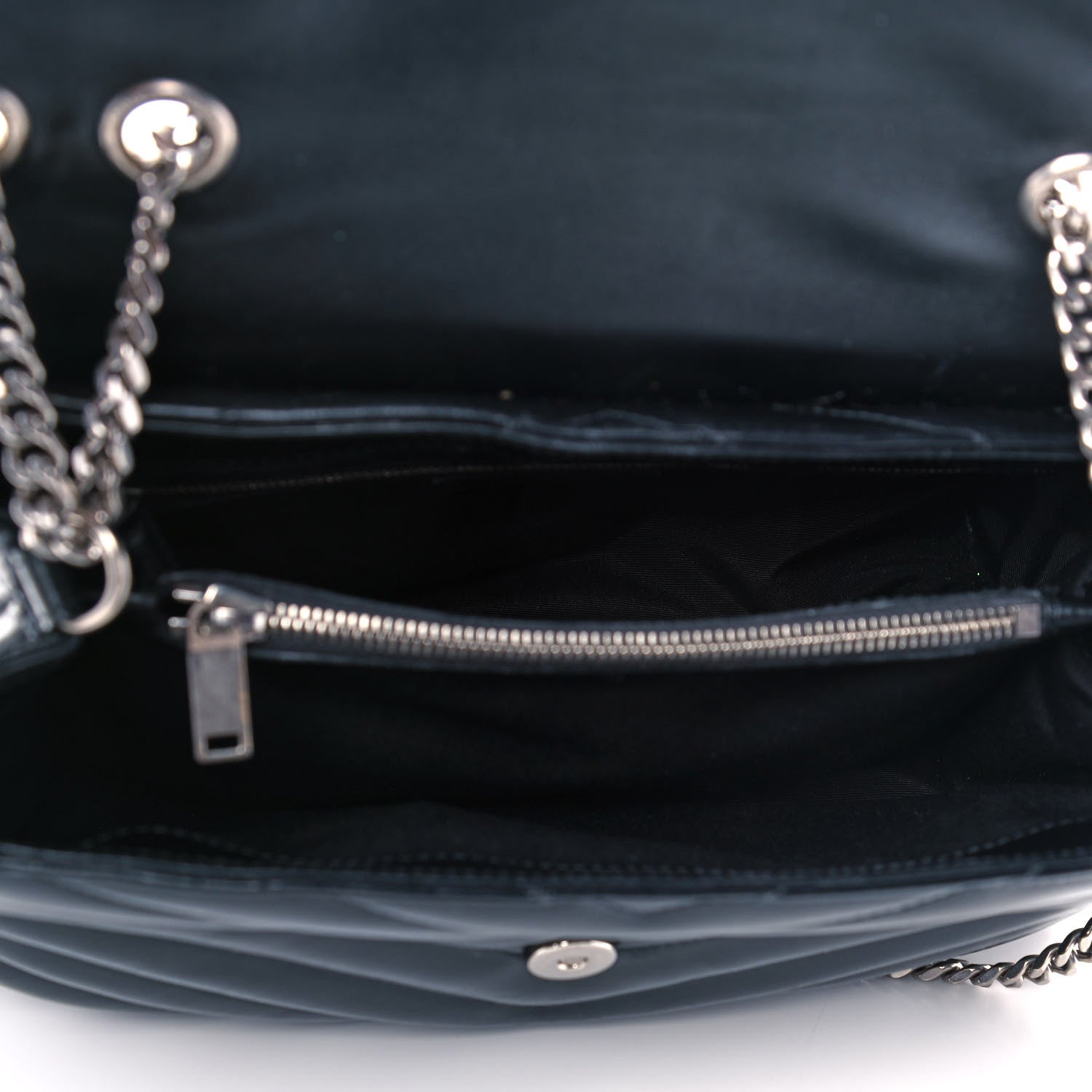 Saint Laurent Calfskin Y Quilted Monogram Medium Loulou Chain Satchel Black 5 of 16