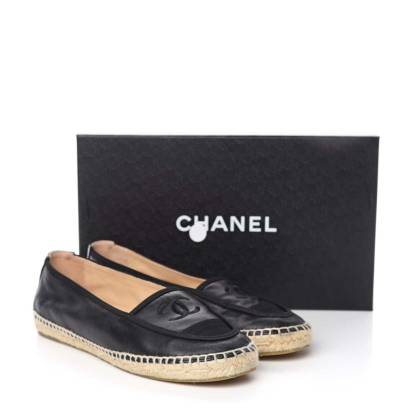 Lambskin Grosgrain CC Espadrilles 38 Black