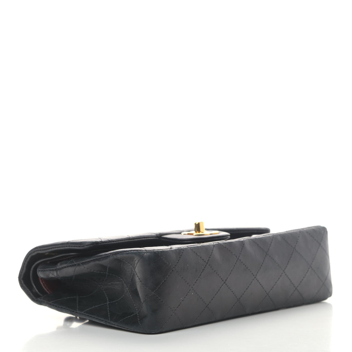 Lambskin Quilted Small Double Flap Black