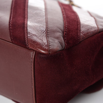 Chanel Suede Lambskin Glazed Calfskin Large Lady Vintage Chevron Flap Burgundy 13 of 14