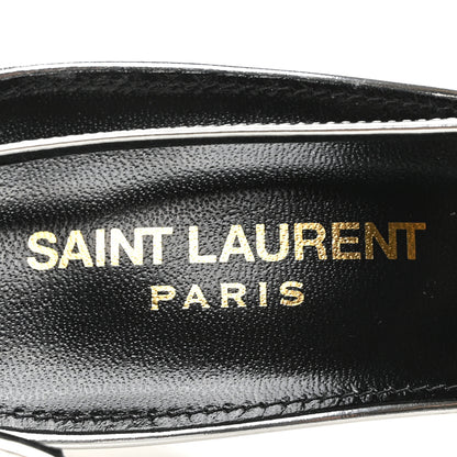 Saint Laurent Patent Tom 90 Dream Slingback Pumps 40 Argento 8 of 8