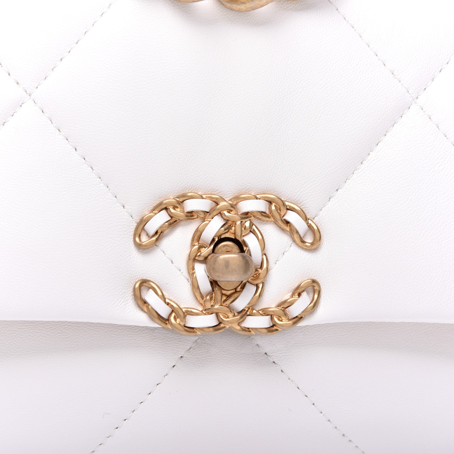 Chanel Lambskin Quilted Medium 19 Flap White 10 of 12