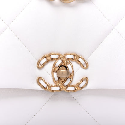 Chanel Lambskin Quilted Medium 19 Flap White 10 of 12