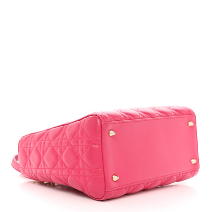 Christian Dior CHRISTIAN DIOR Lambskin Cannage Medium Lady Dior Fuchsia 4 of 12