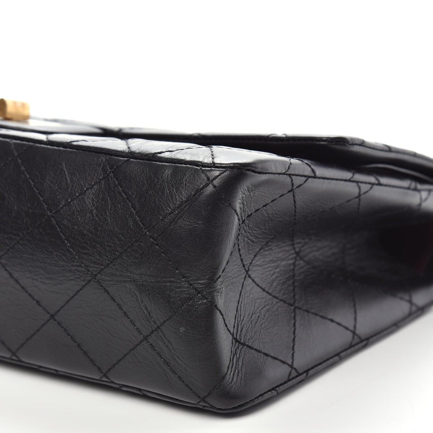 Aged Calfskin Quilted 2.55 Reissue 227 Flap Black