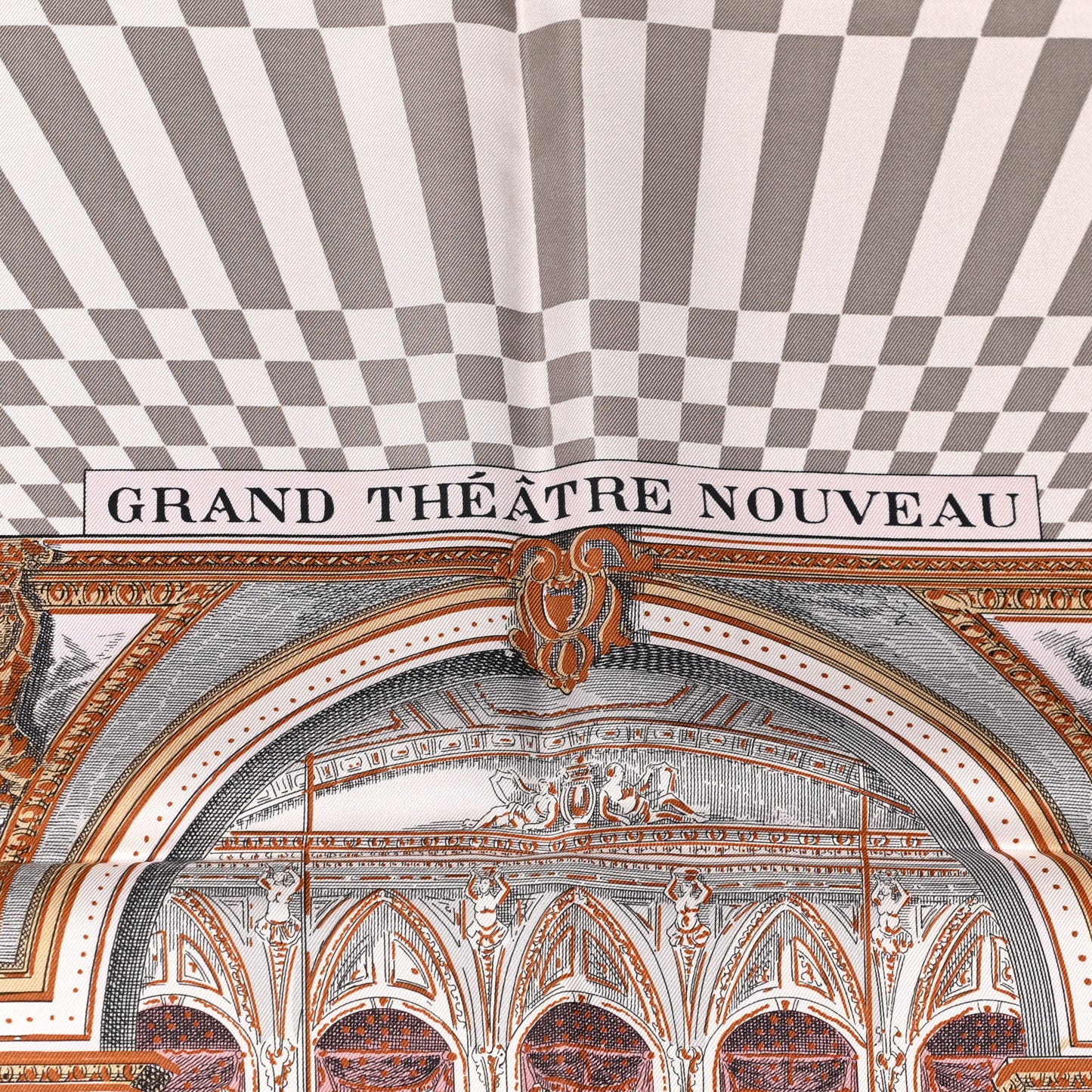 Silk Grand Theatre Nouveau Scarf 90 Rose Pale Etoupe