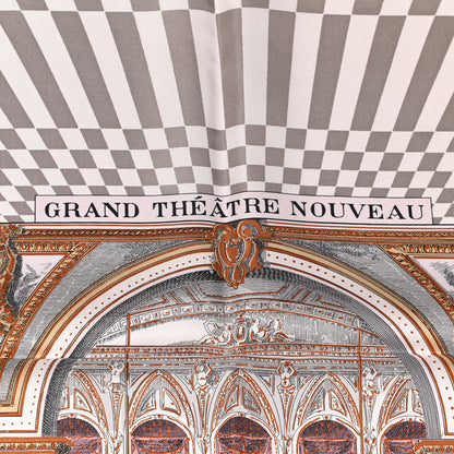 Hermes Silk Grand Theatre Nouveau Scarf 90 Rose Pale Etoupe 5 of 7