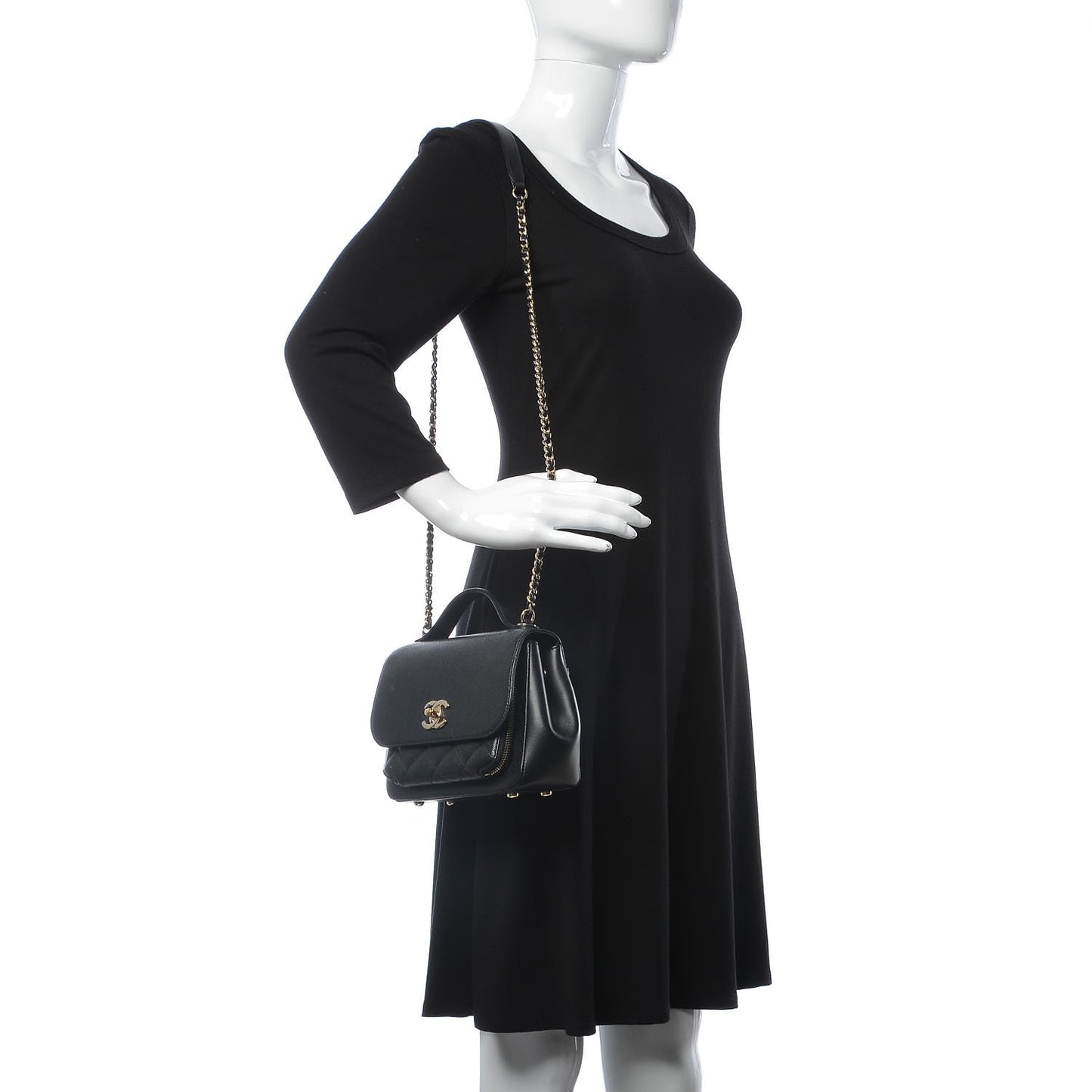 Caviar Quilted Small Business Affinity Flap Black